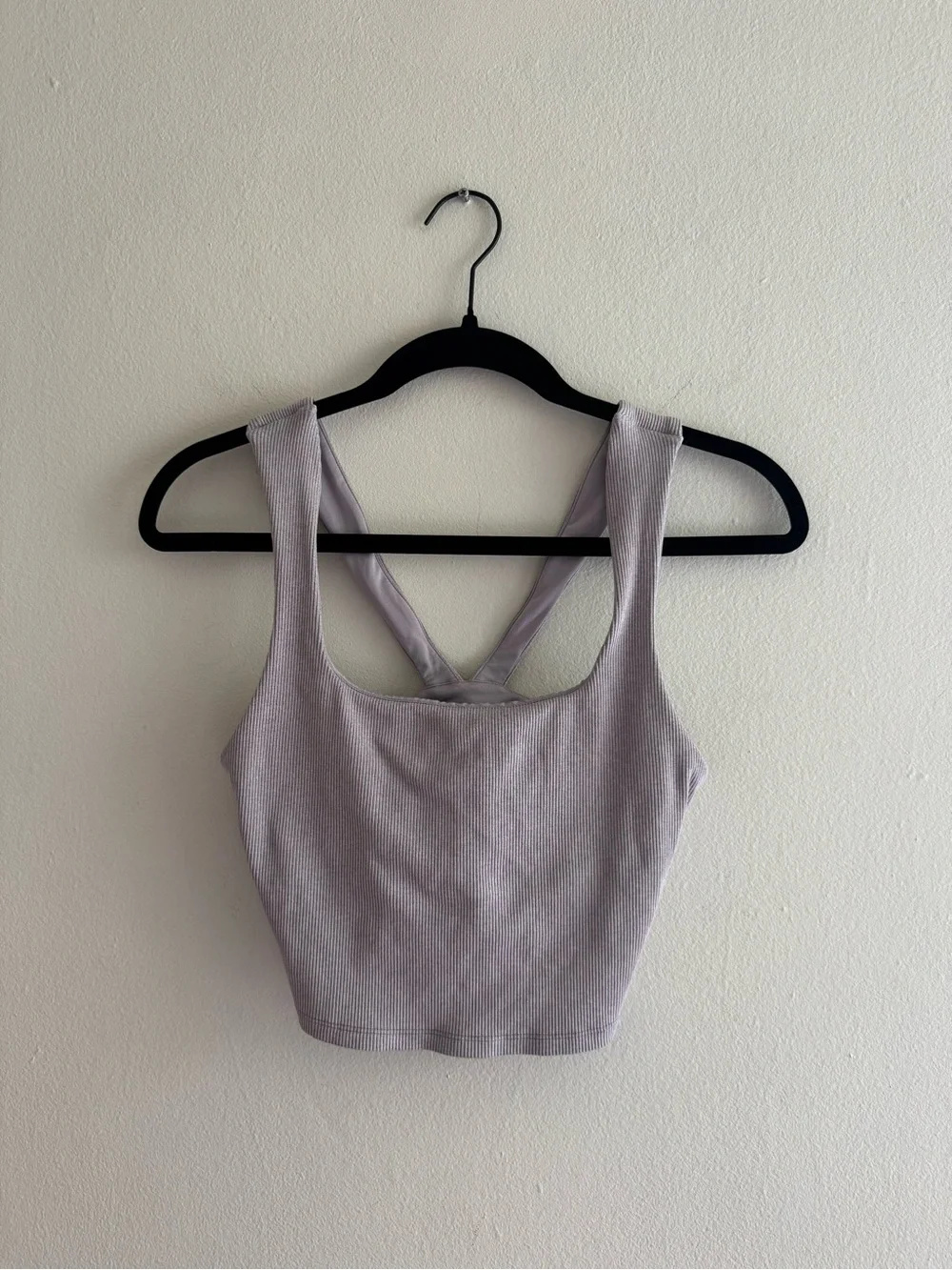Alo Yoga ribbed crop tank top grey medium